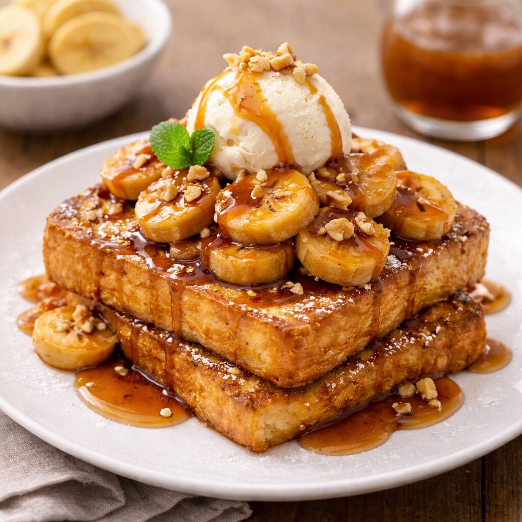キャラメルとバナナのフレンチトースト